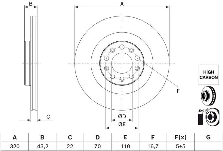 Brake Disc 0 986 479 J43