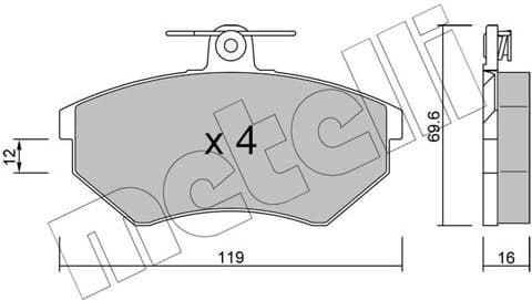 Brake Pad Set, disc brake 22-0050-0