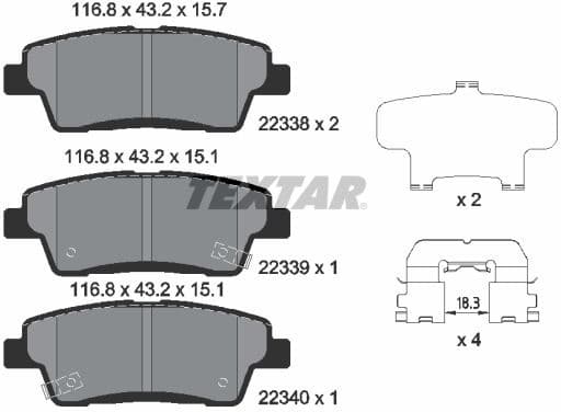 Brake Pad Set, disc brake 2233801