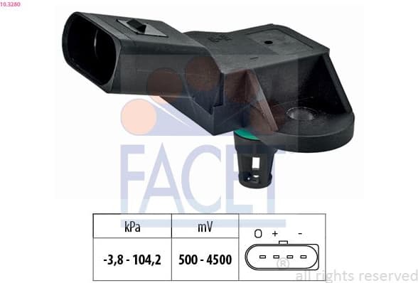 Pressure Sensor, brake booster Made in Italy - OE Equivalent 10.3280