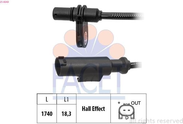 Sensor, wheel speed Made in Italy - OE Equivalent 21.0243