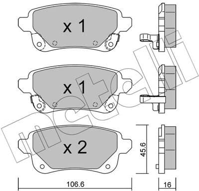 Brake Pad Set, disc brake 22-1112-1