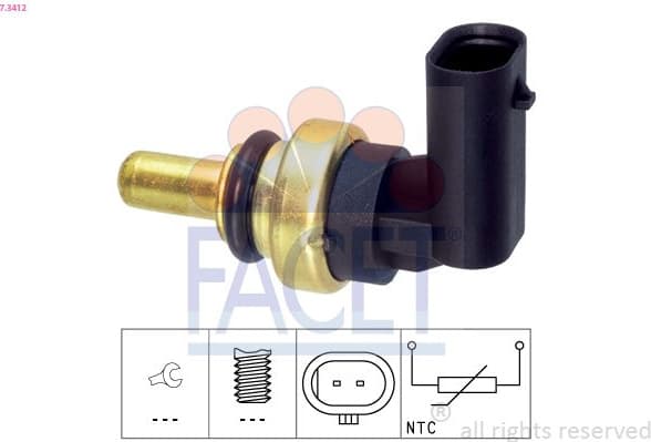 Sensor, coolant temperature Made in Italy - OE Equivalent 7.3412