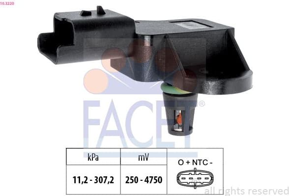 Sensor, boost pressure Made in Italy - OE Equivalent 10.3220