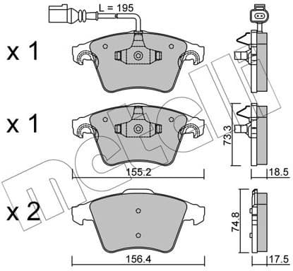 Brake Pad Set, disc brake 22-0552-1