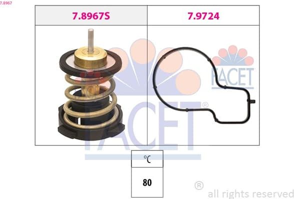 Thermostat, coolant Made in Italy - OE Equivalent 7.8967