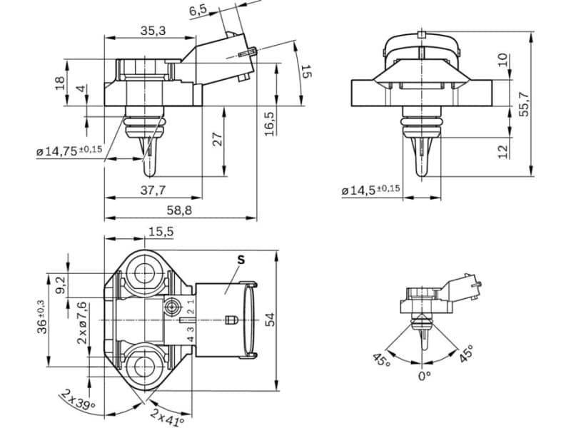 Sensor, fuel pressure 0261230145 - image 13