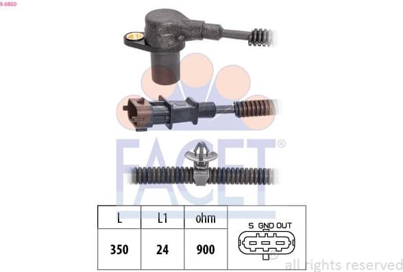 Sensor, crankshaft pulse Made in Italy - OE Equivalent 9.0850