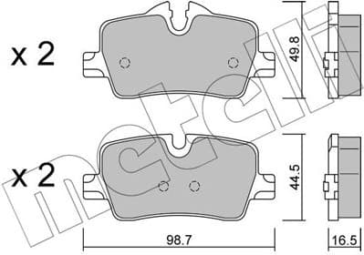 Brake Pad Set, disc brake 22-1264-0