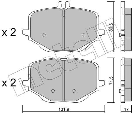 Brake Pad Set, disc brake 22-1314-0