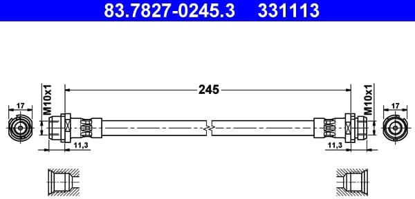 Brake Hose 83.7827-0245.3
