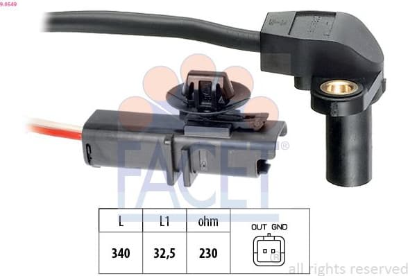 Sensor, crankshaft pulse Made in Italy - OE Equivalent 9.0549