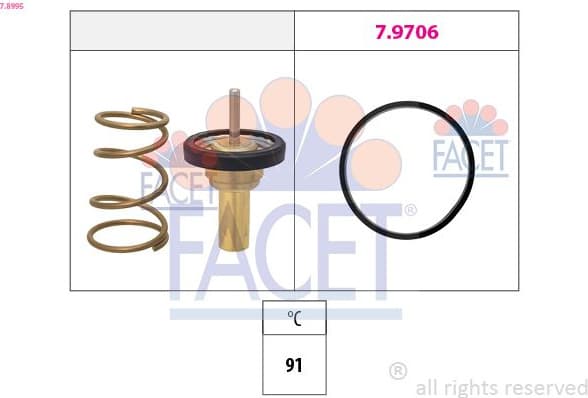 Thermostat, coolant Made in Italy - OE Equivalent 7.8995
