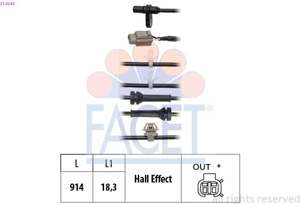 Sensor, wheel speed Made in Italy - OE Equivalent 21.0244