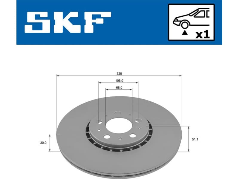 Brake disc, 1pcs FRONT VKBD81329V1