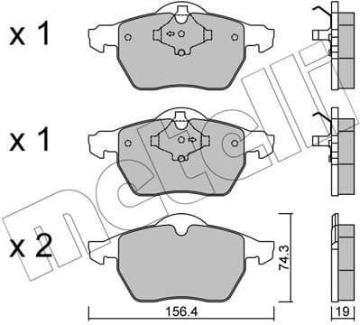 Brake Pad Set, disc brake 22-0314-1