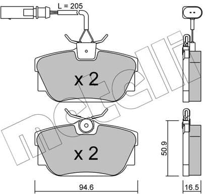 Brake Pad Set, disc brake 22-0346-2