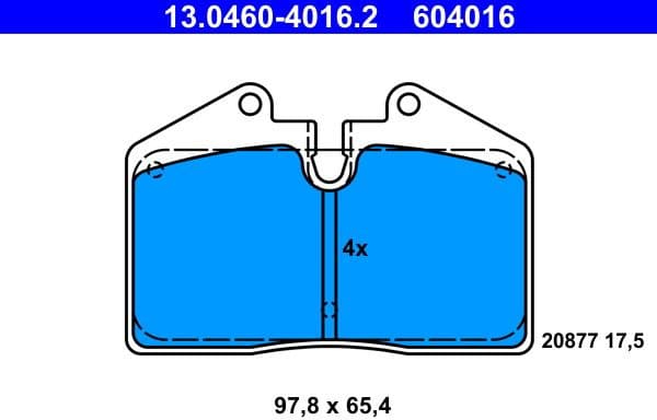 Brake Pad Set, disc brake 13.0460-4016.2