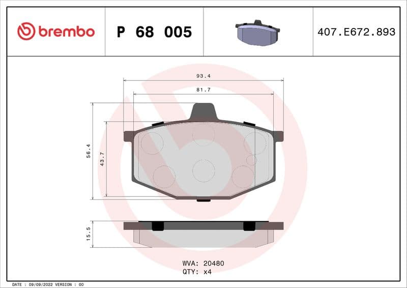 Brake Pad Set, disc brake PRIME LINE P68005