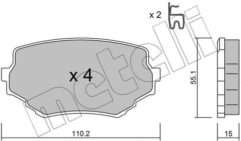 Brake Pad Set, disc brake 22-0249-0