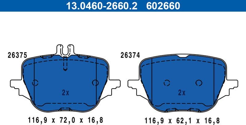 Brake Pad Set, disc brake 13.0460-2660.2