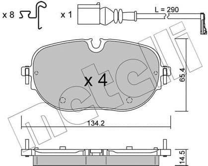 Brake Pad Set, disc brake 22-1318-0