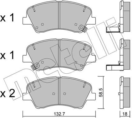 Brake Pad Set, disc brake 22-1167-0