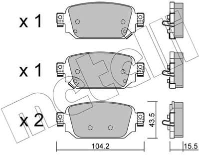 Brake Pad Set, disc brake 22-1238-0