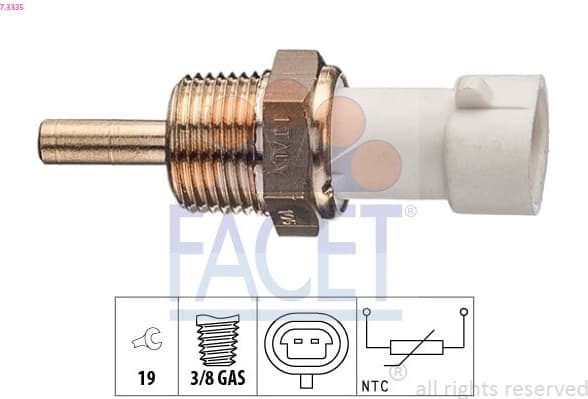 Sensor, coolant temperature Made in Italy - OE Equivalent 7.3335