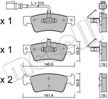 Brake Pad Set, disc brake 22-0661-1
