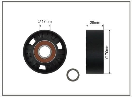 Deflection/Guide Pulley, V-ribbed belt 11-92 SC
