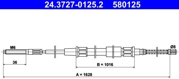 Cable Pull, parking brake 24.3727-0125.2