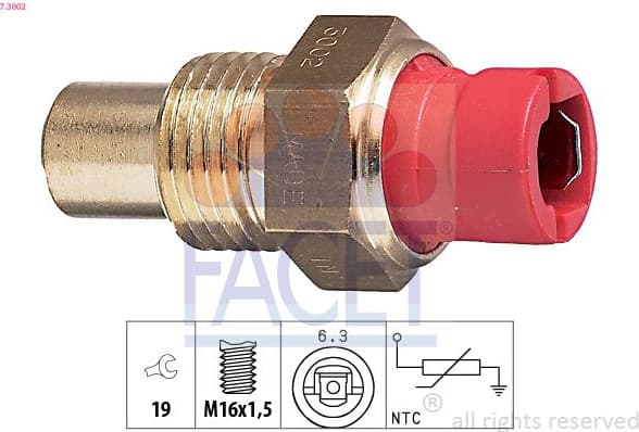 Sensor, coolant temperature Made in Italy - OE Equivalent 7.3002