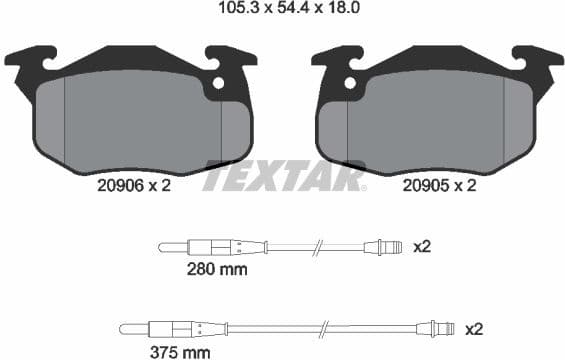 Brake Pad Set, disc brake 2090604