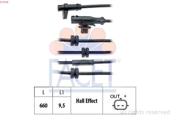 Sensor, wheel speed Made in Italy - OE Equivalent 21.0126