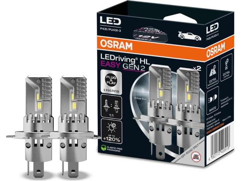 OSRAM Bulbs H4LEDrivig HL EASY GEN2 2vnt - 64193DWESY2-2HB