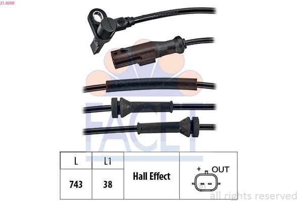 Sensor, wheel speed Made in Italy - OE Equivalent 21.0200