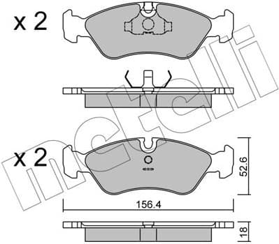 Brake Pad Set, disc brake 22-0117-0