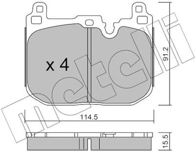 Brake Pad Set, disc brake 22-1015-4