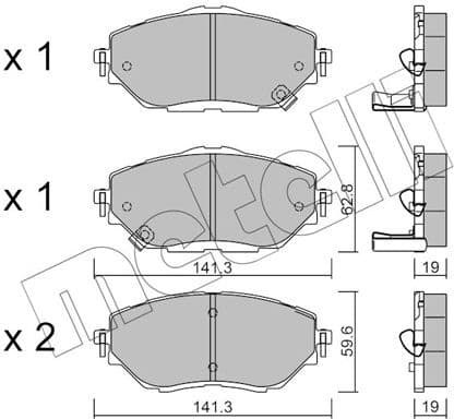 Brake Pad Set, disc brake 22-1088-0