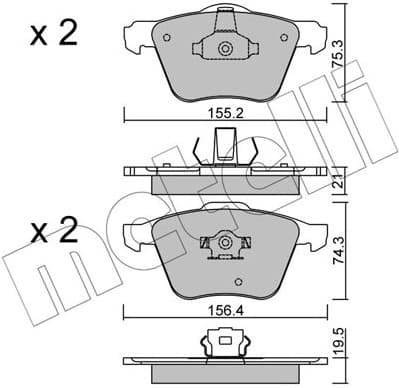 Brake Pad Set, disc brake 22-0599-0