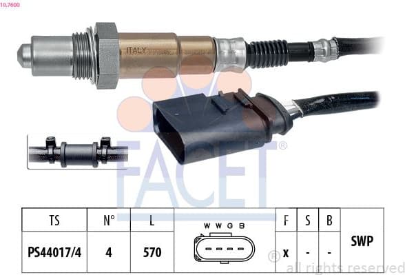 Oxygen Sensor Made in Italy - OE Equivalent 10.7600