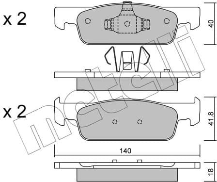 Brake Pad Set, disc brake 22-0975-0