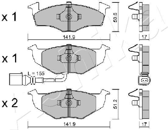 Brake Pad Set, disc brake 50-00-0955