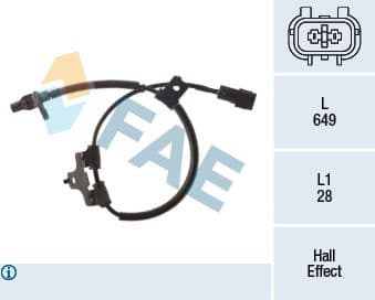Sensor, wheel speed 78496