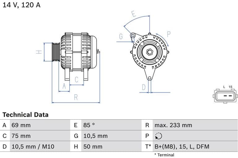 Alternator 0986041810 - image 3