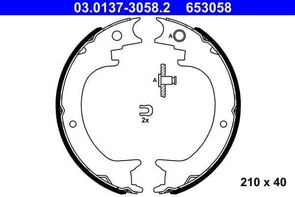 Brake Shoe Set, parking brake 03.0137-3058.2