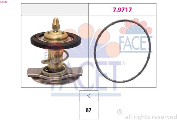 Thermostat, coolant Made in Italy - OE Equivalent 7.8442