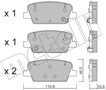 Brake Pad Set, disc brake 22-1283-0