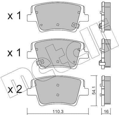 Brake Pad Set, disc brake 22-1284-0